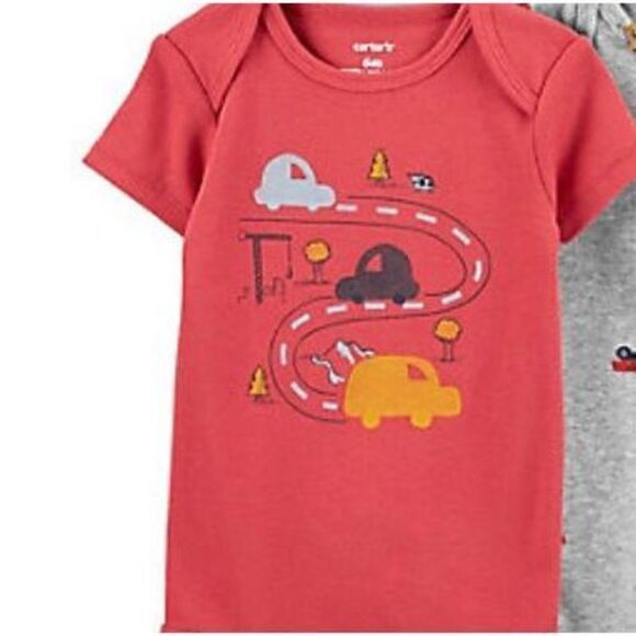 Carter's Boys 12 Month 5-Pack Short-Sleeve Truck Design Bodysuits - Picture 13 of 13